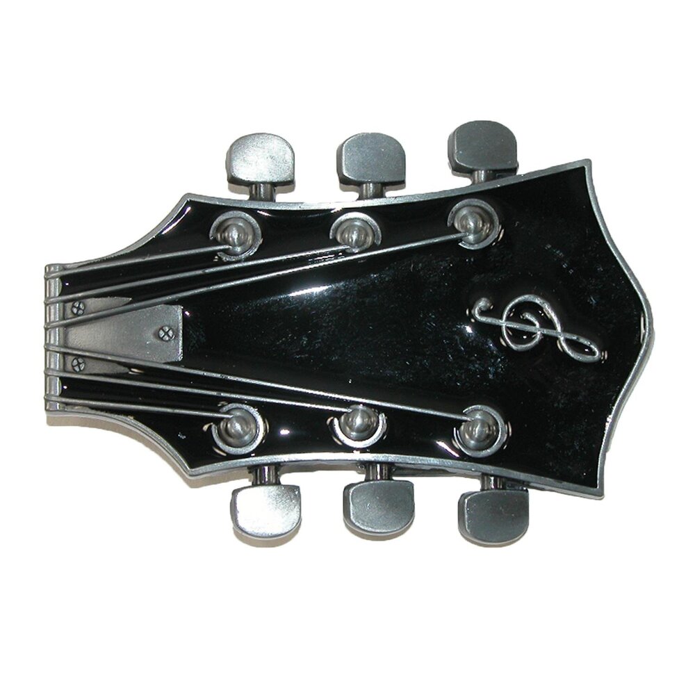 1009 Guitar Head Belt Buckle, Black